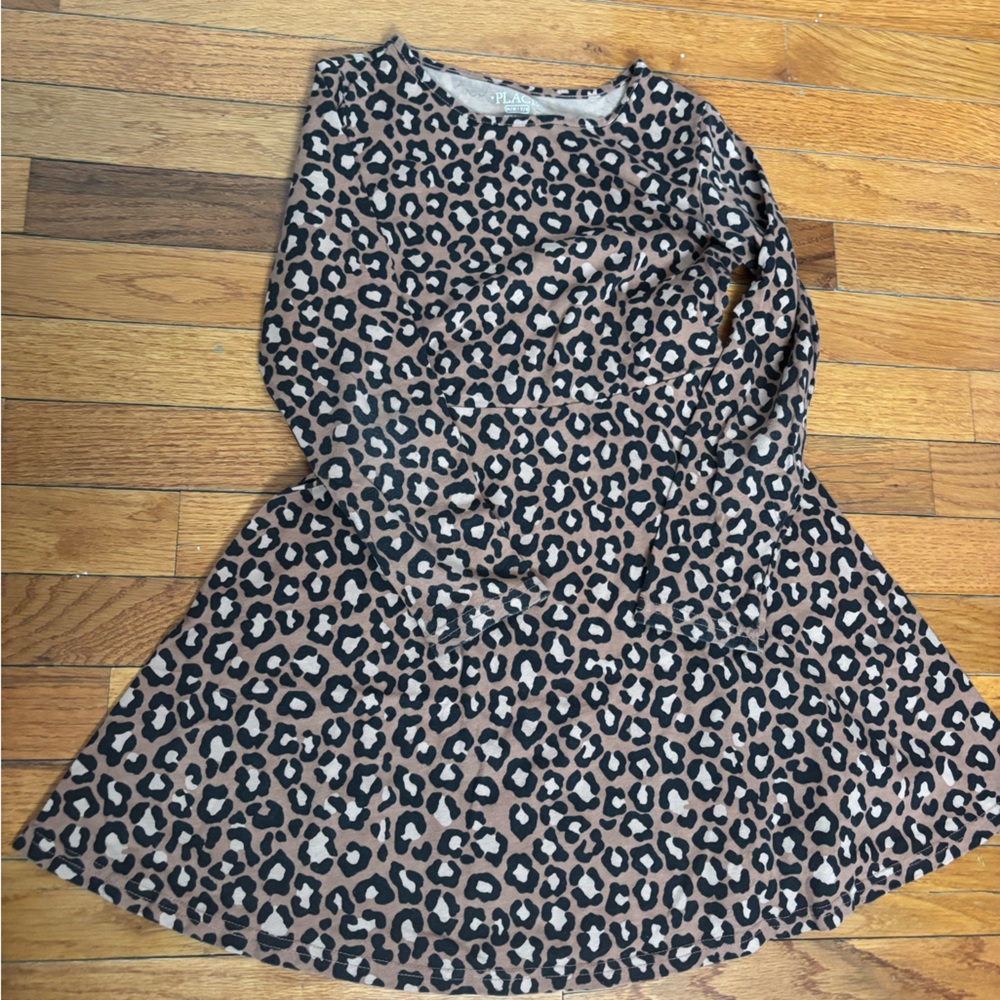 Place Leopard Print Kids Dress - Black and Brown